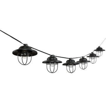 Indoor/Outdoor 10 ft. Rustic Farmhouse Incandescent G40 Metal Cage Shade String Lights
